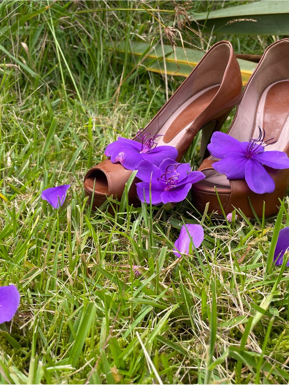 Gucci Brown Leather Peep-Toe High Heels